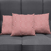 Red White Filipino Binakol Motifs Pillow Cover Mabuhay Philippines Festival Kusikus Pattern