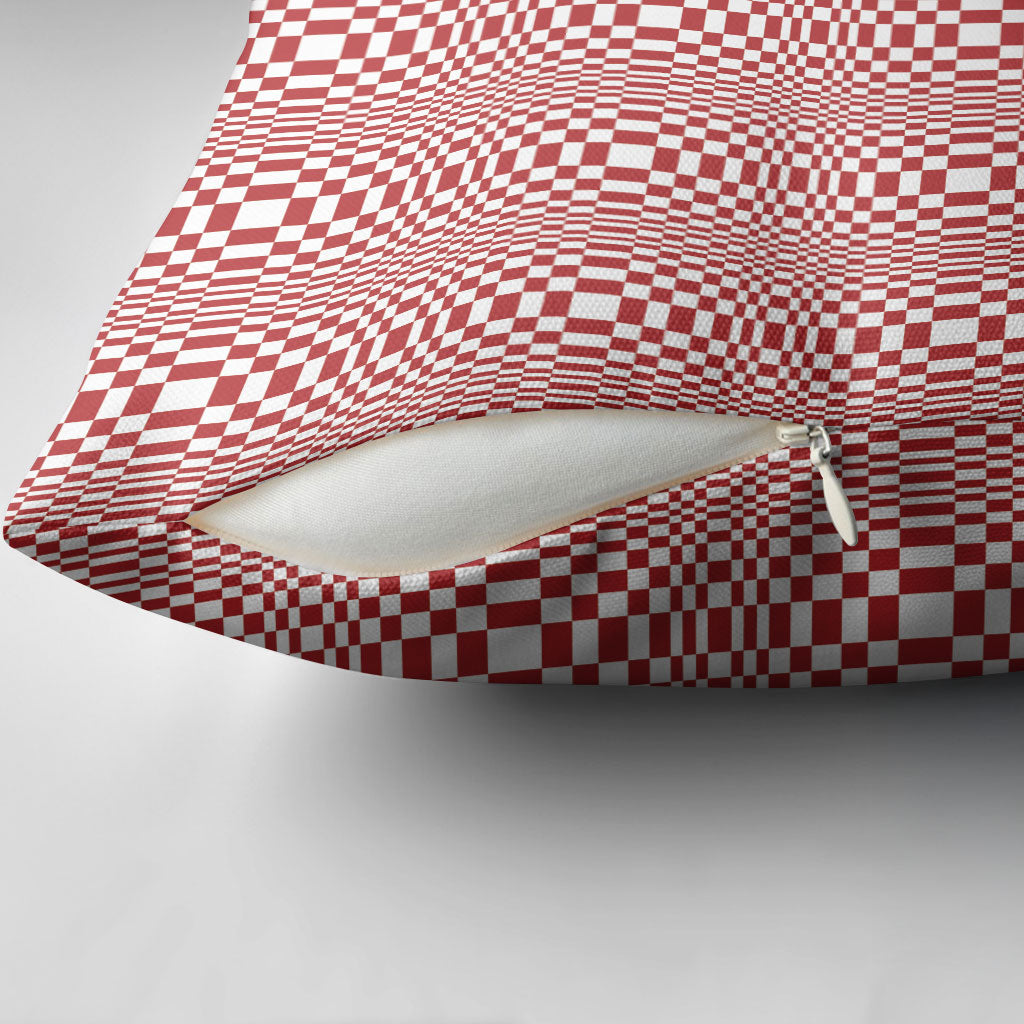 Red White Filipino Binakol Motifs Pillow Cover Mabuhay Philippines Festival Kusikus Pattern