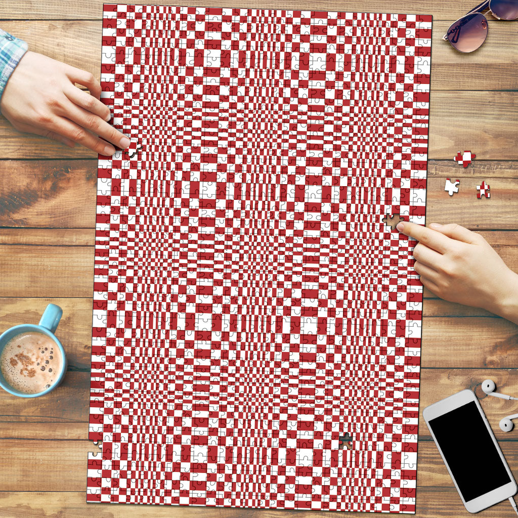 Red White Filipino Binakol Motifs Puzzle Mabuhay Philippines Festival Kusikus Pattern