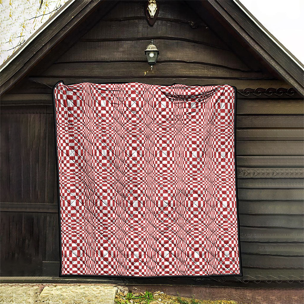 Red White Filipino Binakol Motifs Quilt Mabuhay Philippines Festival Kusikus Pattern