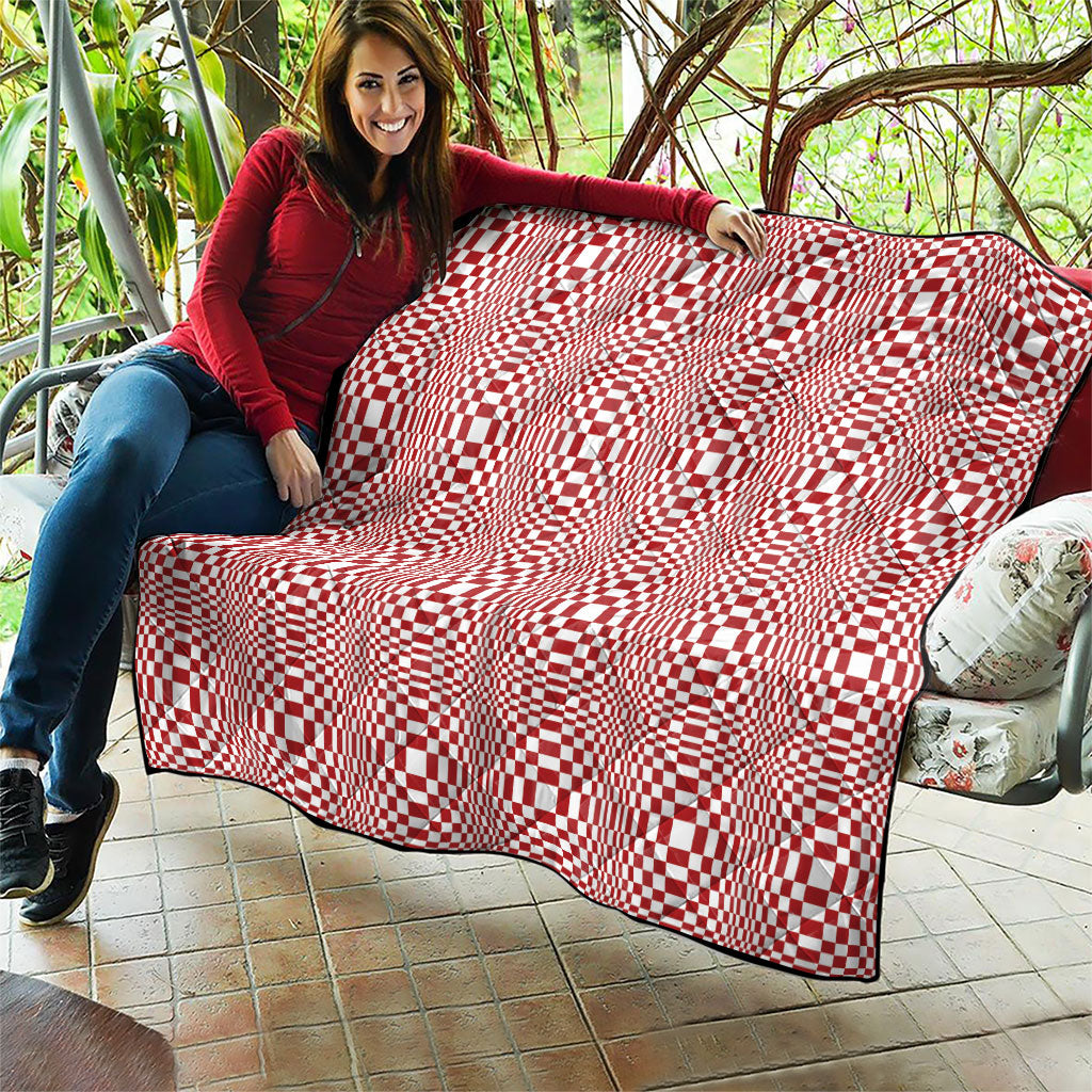 Red White Filipino Binakol Motifs Quilt Mabuhay Philippines Festival Kusikus Pattern