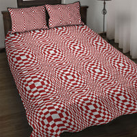 Red White Filipino Binakol Motifs Quilt Bed Set Mabuhay Philippines Festival Kusikus Pattern