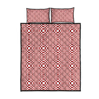 Red White Filipino Binakol Motifs Quilt Bed Set Mabuhay Philippines Festival Kusikus Pattern
