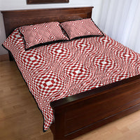 Red White Filipino Binakol Motifs Quilt Bed Set Mabuhay Philippines Festival Kusikus Pattern