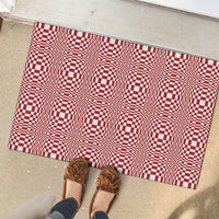 Red White Filipino Binakol Motifs Rubber Doormat Mabuhay Philippines Festival Kusikus Pattern