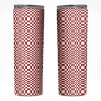 Red White Filipino Binakol Motifs Skinny Tumbler Mabuhay Philippines Festival Kusikus Pattern