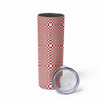 Red White Filipino Binakol Motifs Skinny Tumbler Mabuhay Philippines Festival Kusikus Pattern