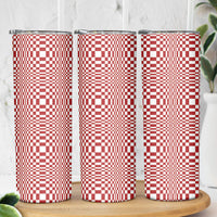 Red White Filipino Binakol Motifs Skinny Tumbler Mabuhay Philippines Festival Kusikus Pattern