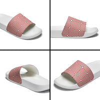 Red White Filipino Binakol Motifs Slide Sandals Mabuhay Philippines Festival Kusikus Pattern