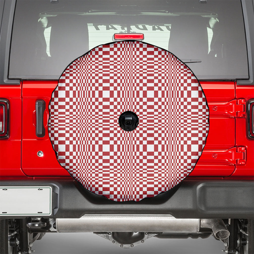 Red White Filipino Binakol Motifs Spare Tire Cover Mabuhay Philippines Festival Kusikus Pattern