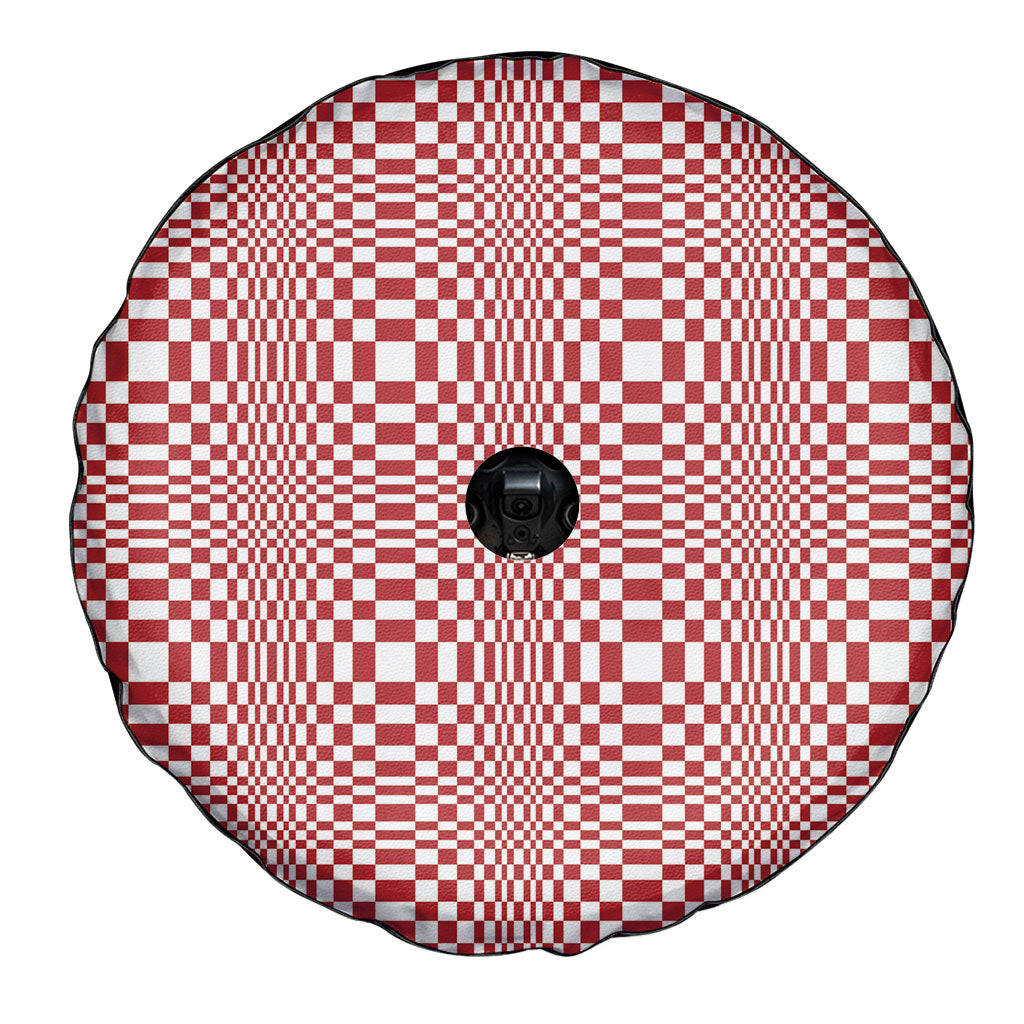 Red White Filipino Binakol Motifs Spare Tire Cover Mabuhay Philippines Festival Kusikus Pattern