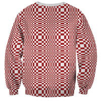 Red White Filipino Binakol Motifs Sweatshirt Mabuhay Philippines Festival Kusikus Pattern