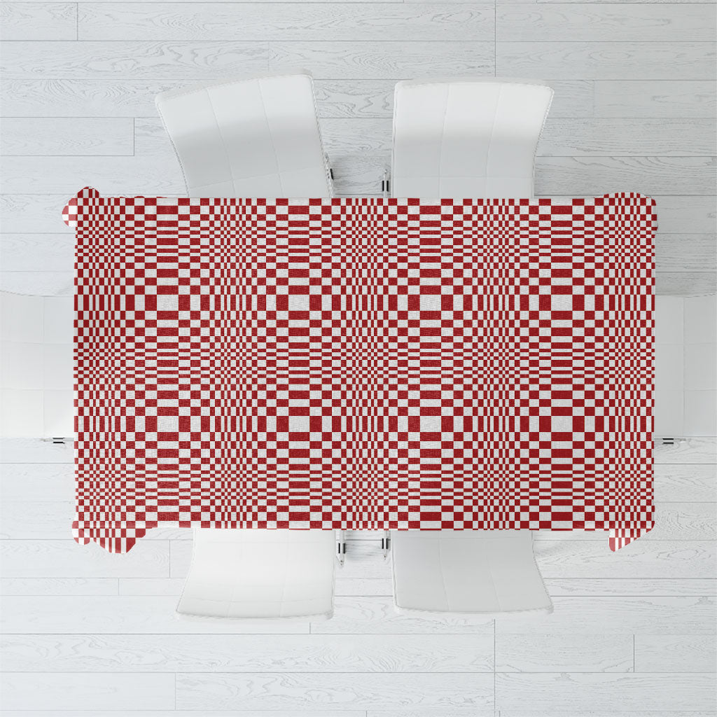 Red White Filipino Binakol Motifs Tablecloth Mabuhay Philippines Festival Kusikus Pattern