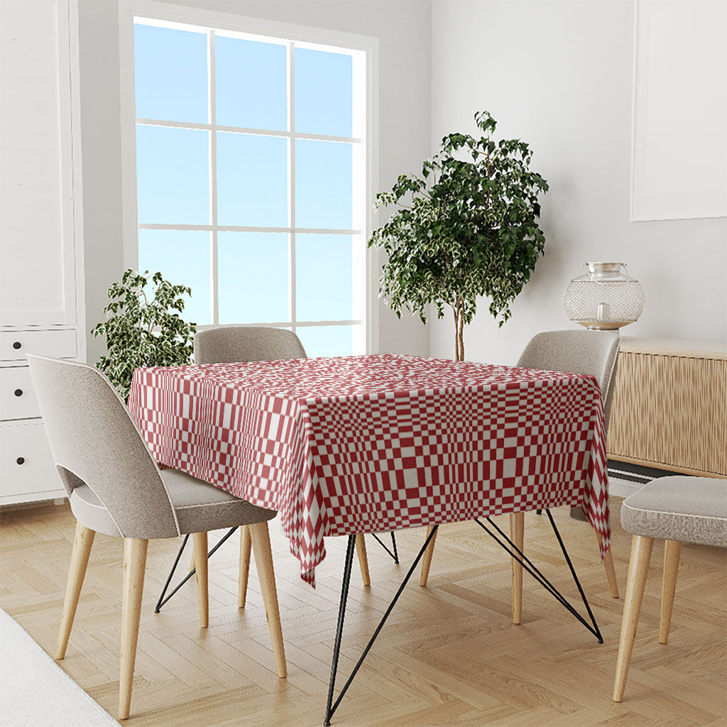 Red White Filipino Binakol Motifs Tablecloth Mabuhay Philippines Festival Kusikus Pattern
