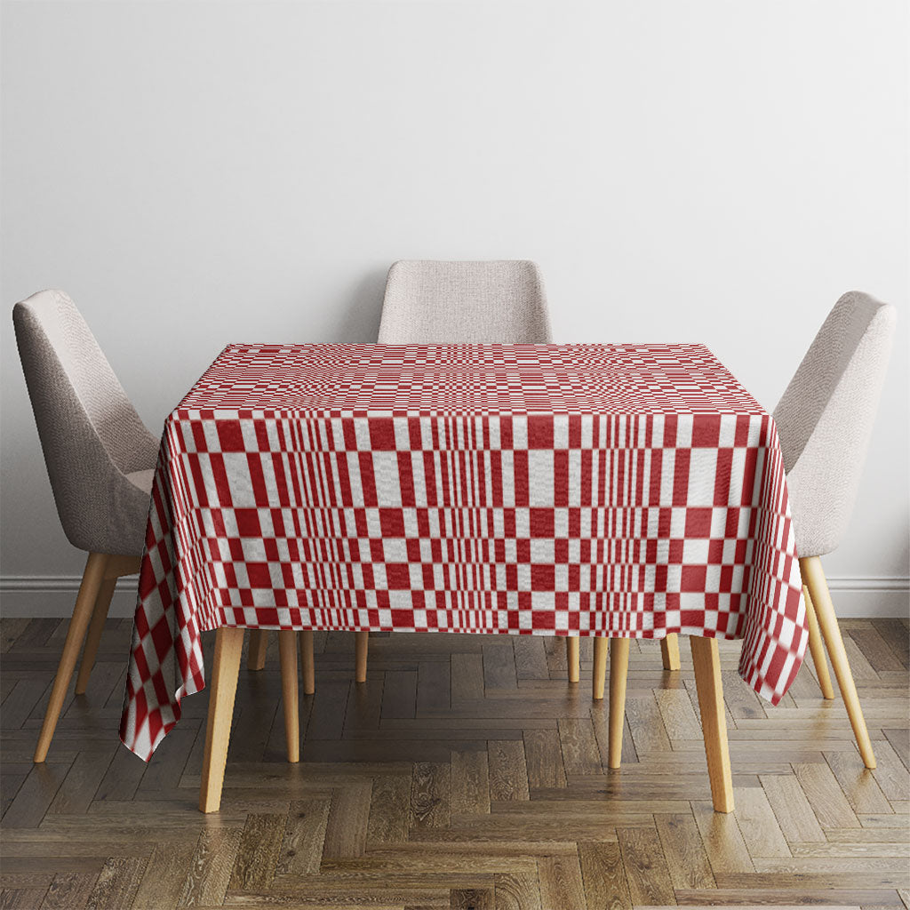 Red White Filipino Binakol Motifs Tablecloth Mabuhay Philippines Festival Kusikus Pattern