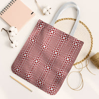Red White Filipino Binakol Motifs Tote Bag Mabuhay Philippines Festival Kusikus Pattern