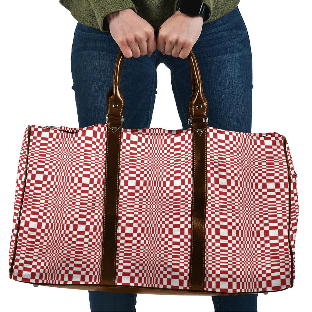 Red White Filipino Binakol Motifs Travel Bag Mabuhay Philippines Festival Kusikus Pattern