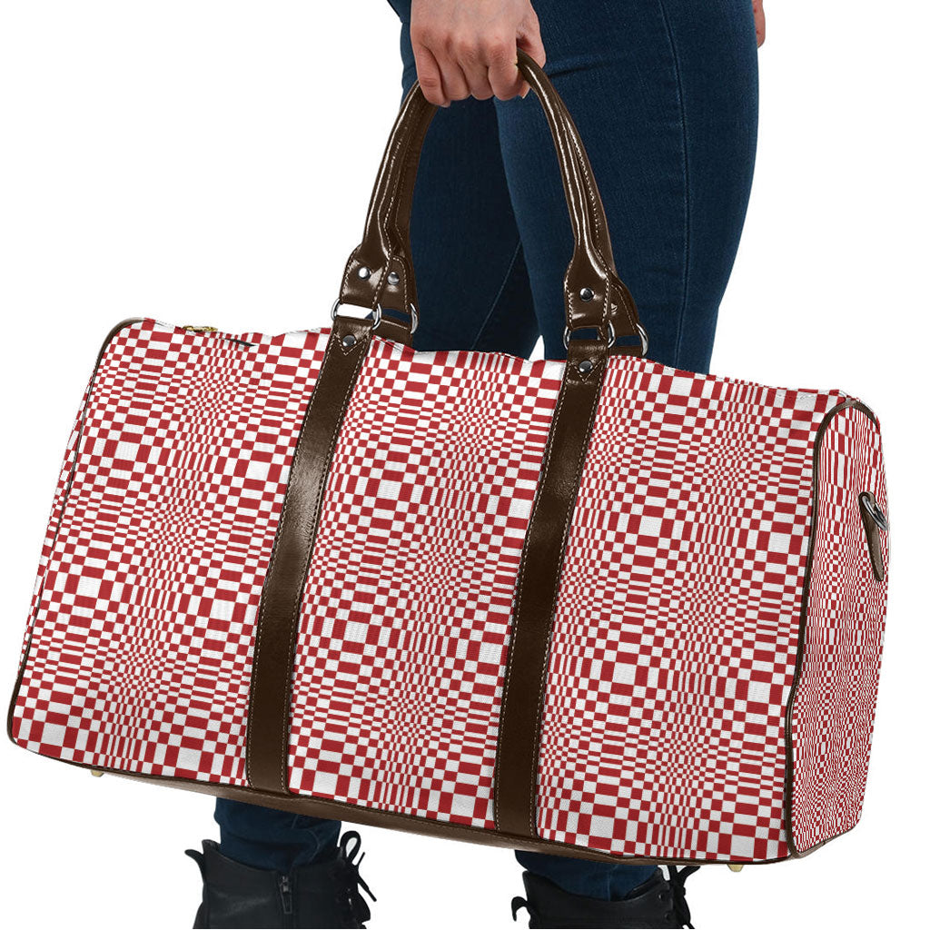 Red White Filipino Binakol Motifs Travel Bag Mabuhay Philippines Festival Kusikus Pattern
