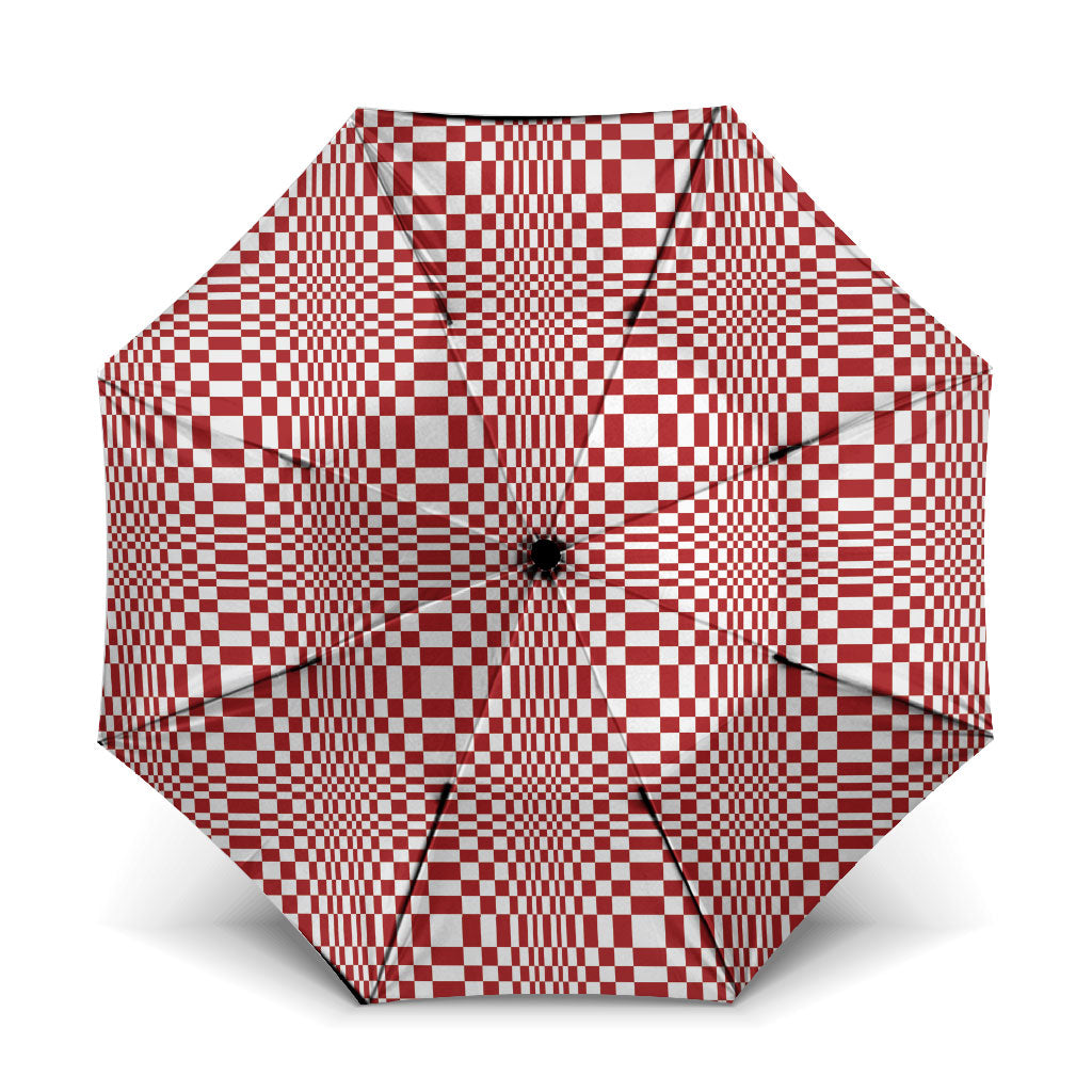 Red White Filipino Binakol Motifs Umbrella Mabuhay Philippines Festival Kusikus Pattern