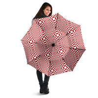 Red White Filipino Binakol Motifs Umbrella Mabuhay Philippines Festival Kusikus Pattern