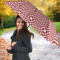 Red White Filipino Binakol Motifs Umbrella Mabuhay Philippines Festival Kusikus Pattern