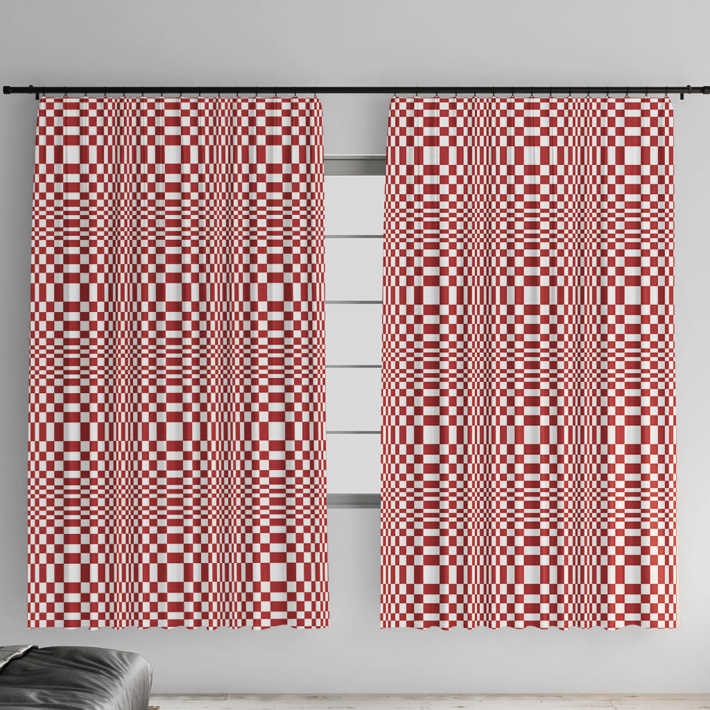 Red White Filipino Binakol Motifs Window Curtain Mabuhay Philippines Festival Kusikus Pattern