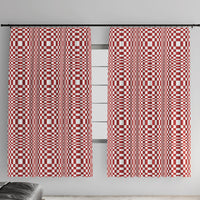 Red White Filipino Binakol Motifs Window Curtain Mabuhay Philippines Festival Kusikus Pattern