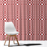 Red White Filipino Binakol Motifs Window Curtain Mabuhay Philippines Festival Kusikus Pattern