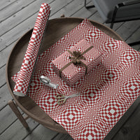 Red White Filipino Binakol Motifs Wrapping Paper Mabuhay Philippines Festival Kusikus Pattern