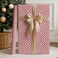 Red White Filipino Binakol Motifs Wrapping Paper Mabuhay Philippines Festival Kusikus Pattern