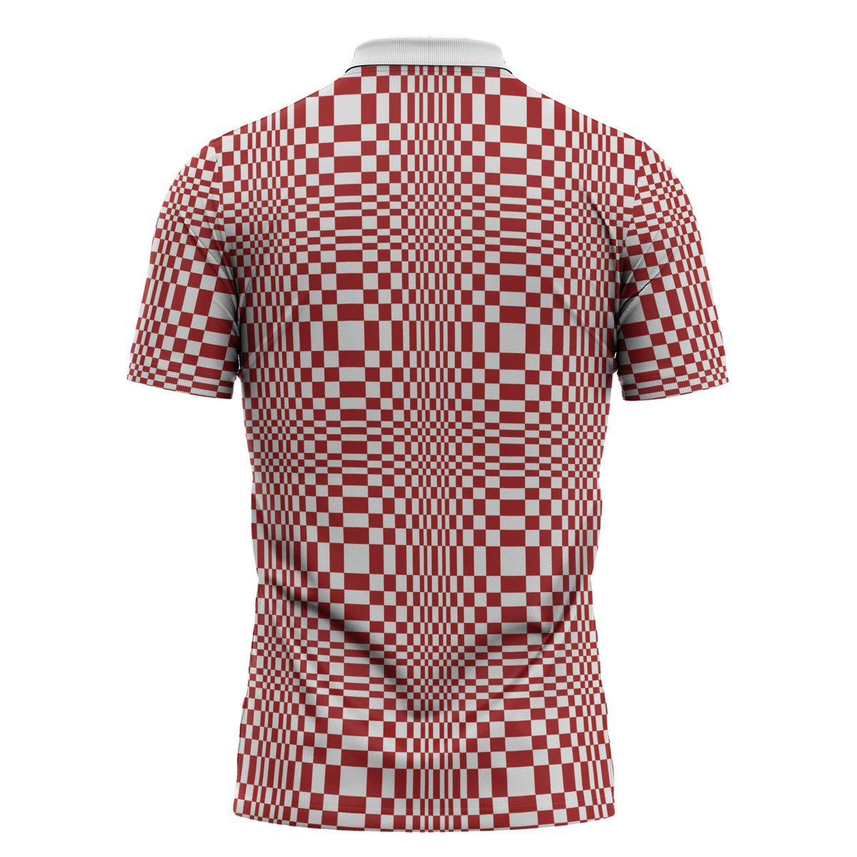 Red White Filipino Binakol Motifs Zipper Polo Shirt Mabuhay Philippines Festival Kusikus Pattern