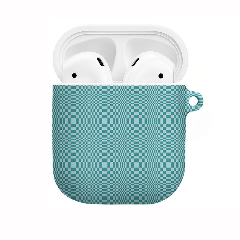 Cyan Filipino Binakol Motifs AirPods Case Mabuhay Philippines Festival Kusikus Pattern