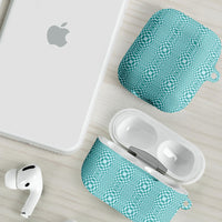 Cyan Filipino Binakol Motifs AirPods Case Mabuhay Philippines Festival Kusikus Pattern