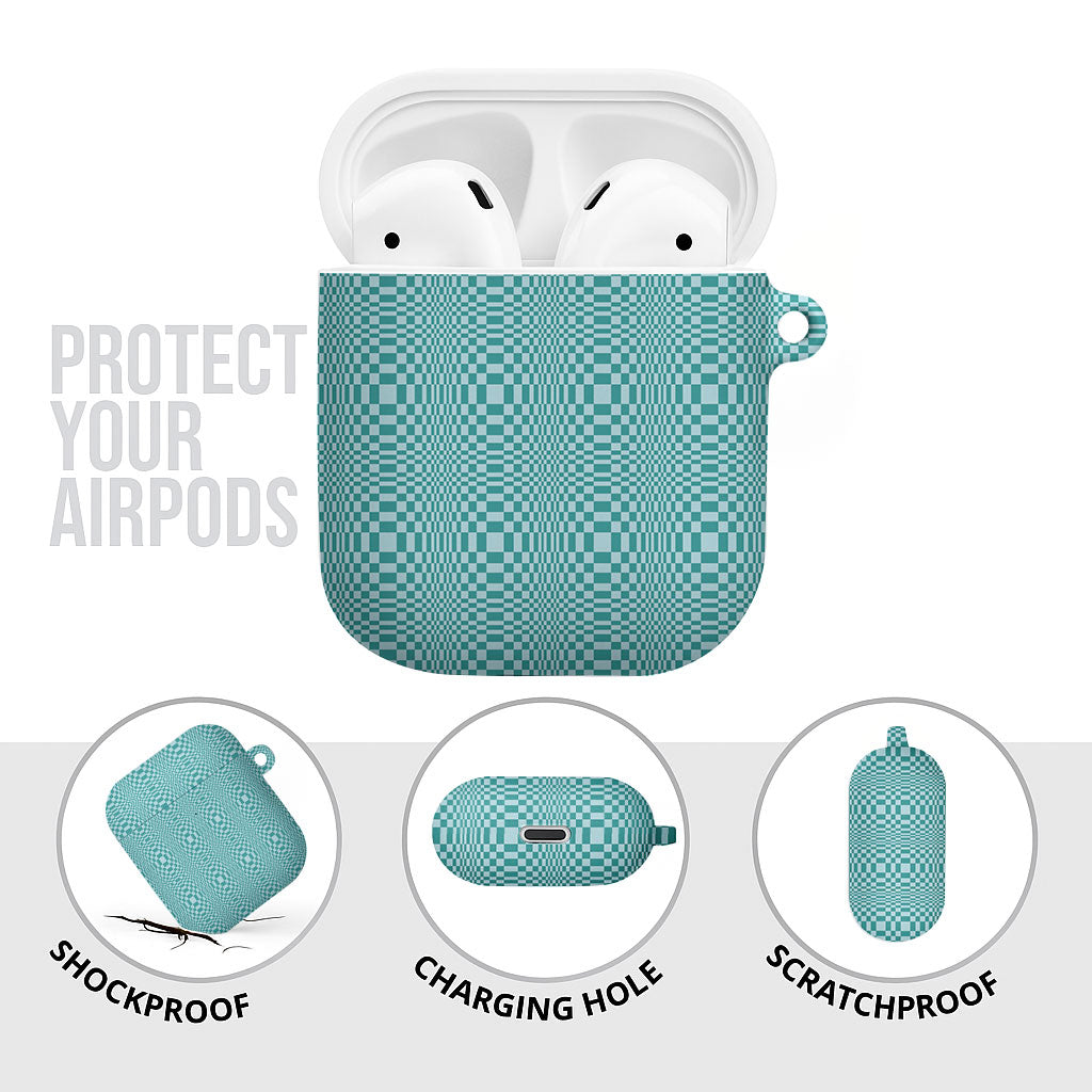 Cyan Filipino Binakol Motifs AirPods Case Mabuhay Philippines Festival Kusikus Pattern