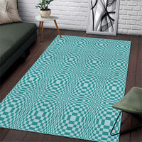 Cyan Filipino Binakol Motifs Area Rug Mabuhay Philippines Festival Kusikus Pattern