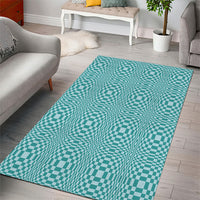 Cyan Filipino Binakol Motifs Area Rug Mabuhay Philippines Festival Kusikus Pattern