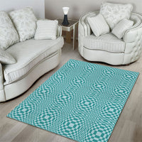 Cyan Filipino Binakol Motifs Area Rug Mabuhay Philippines Festival Kusikus Pattern