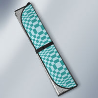 Cyan Filipino Binakol Motifs Auto Sun Shade Mabuhay Philippines Festival Kusikus Pattern
