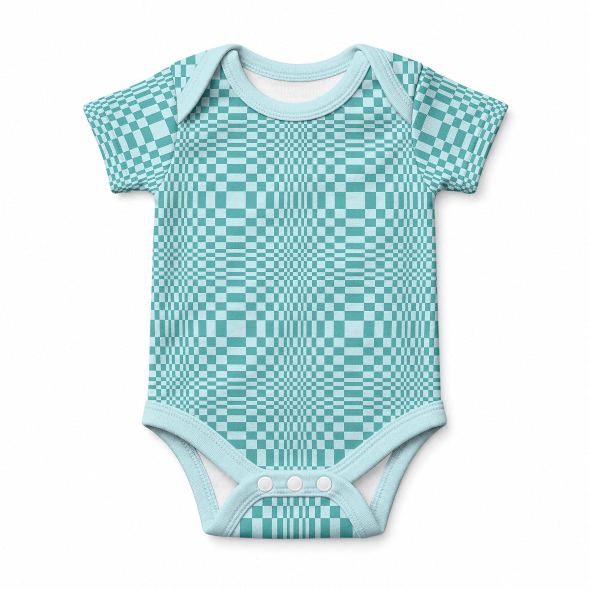 Cyan Filipino Binakol Motifs Baby Onesie Mabuhay Philippines Festival Kusikus Pattern
