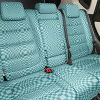 Cyan Filipino Binakol Motifs Back Car Seat Cover Mabuhay Philippines Festival Kusikus Pattern