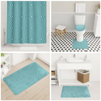 Cyan Filipino Binakol Motifs Bathroom Set Mabuhay Philippines Festival Kusikus Pattern