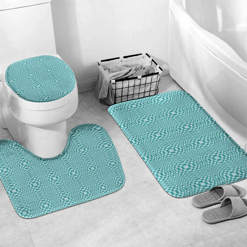 Cyan Filipino Binakol Motifs Bathroom Set Mabuhay Philippines Festival Kusikus Pattern
