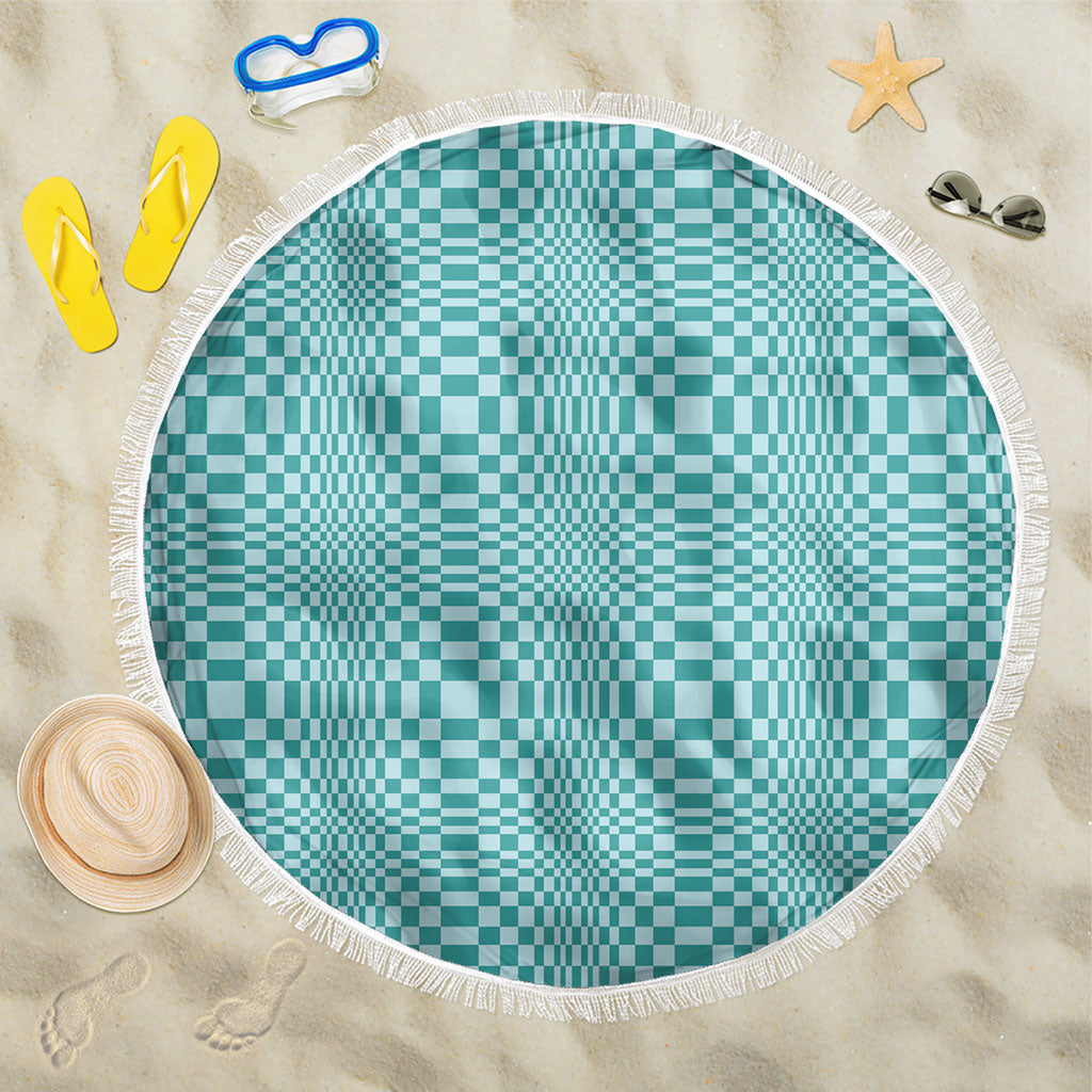 Cyan Filipino Binakol Motifs Beach Blanket Mabuhay Philippines Festival Kusikus Pattern