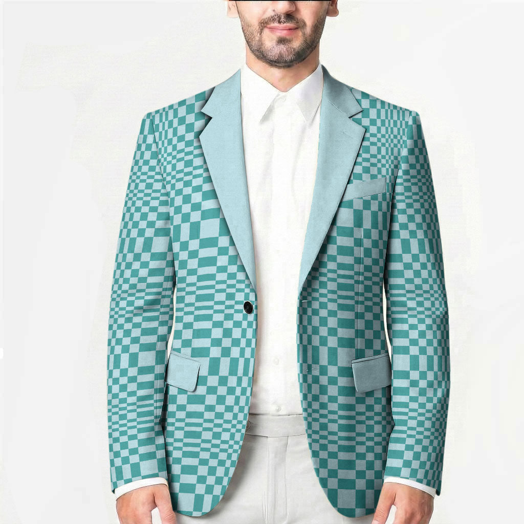 Cyan Filipino Binakol Motifs Blazer Mabuhay Philippines Festival Kusikus Pattern