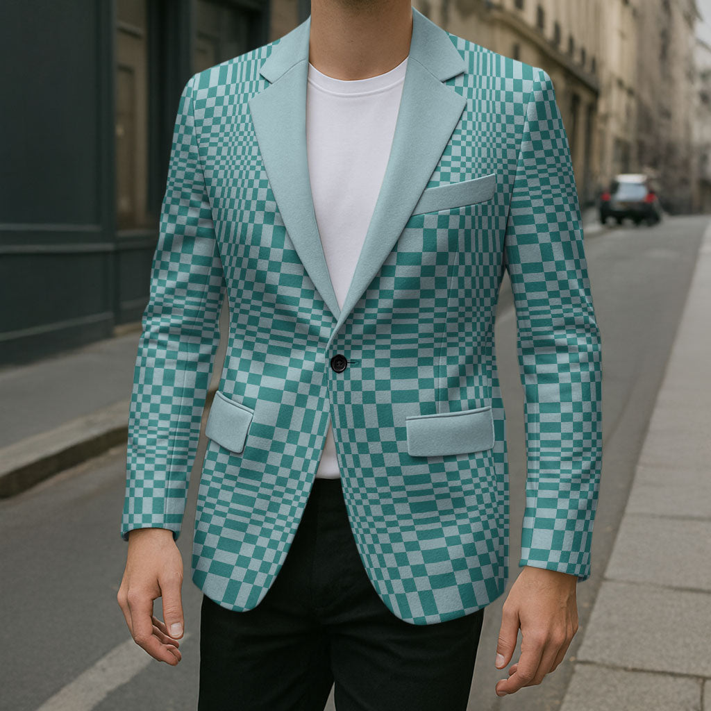 Cyan Filipino Binakol Motifs Blazer Mabuhay Philippines Festival Kusikus Pattern