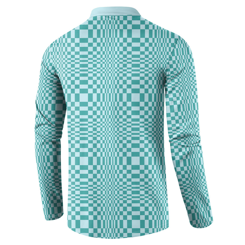 Cyan Filipino Binakol Motifs Button Sweatshirt Mabuhay Philippines Festival Kusikus Pattern