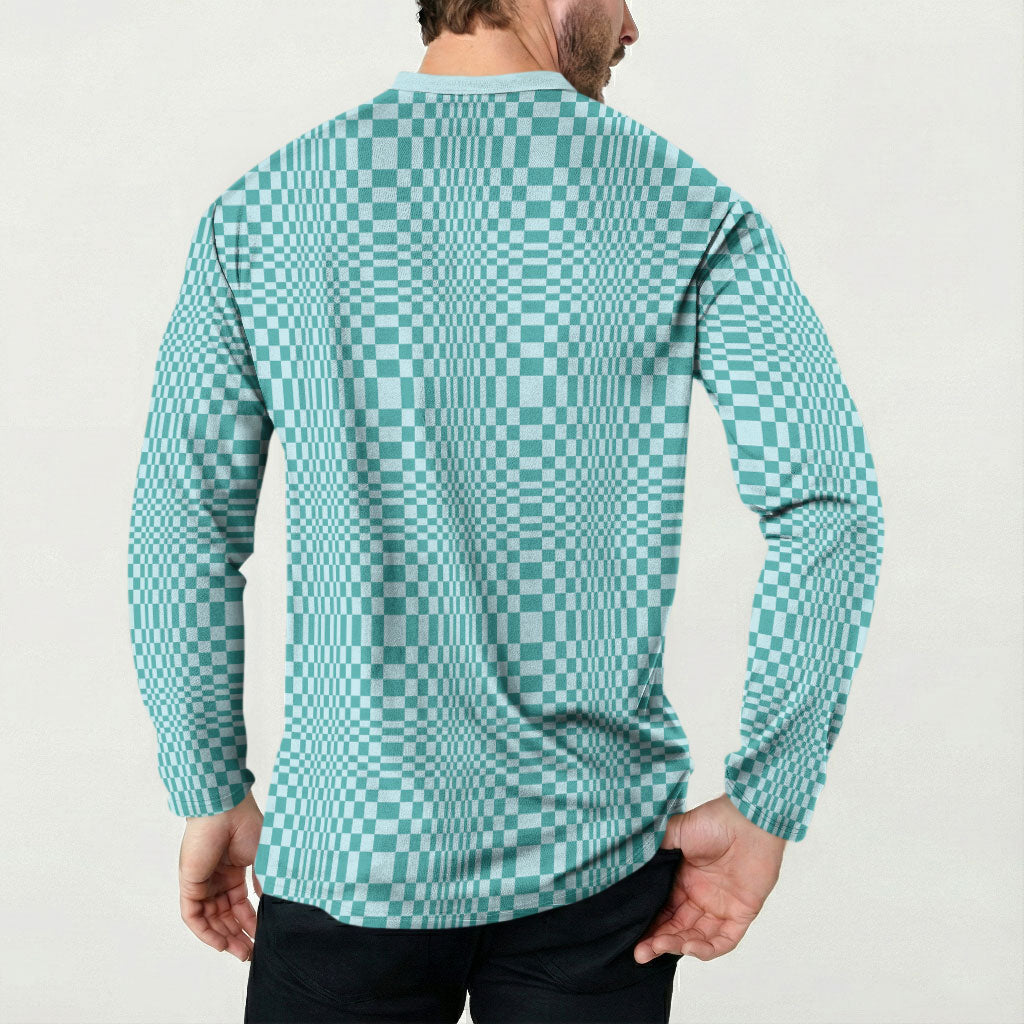 Cyan Filipino Binakol Motifs Button Sweatshirt Mabuhay Philippines Festival Kusikus Pattern