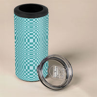 Cyan Filipino Binakol Motifs 4 in 1 Can Cooler Tumbler Mabuhay Philippines Festival Kusikus Pattern