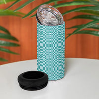 Cyan Filipino Binakol Motifs 4 in 1 Can Cooler Tumbler Mabuhay Philippines Festival Kusikus Pattern