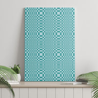 Cyan Filipino Binakol Motifs Canvas Wall Art Mabuhay Philippines Festival Kusikus Pattern